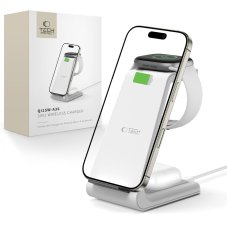 Tech-Protect Qi15W-A36 3v1 Wireless Charger For Apple White