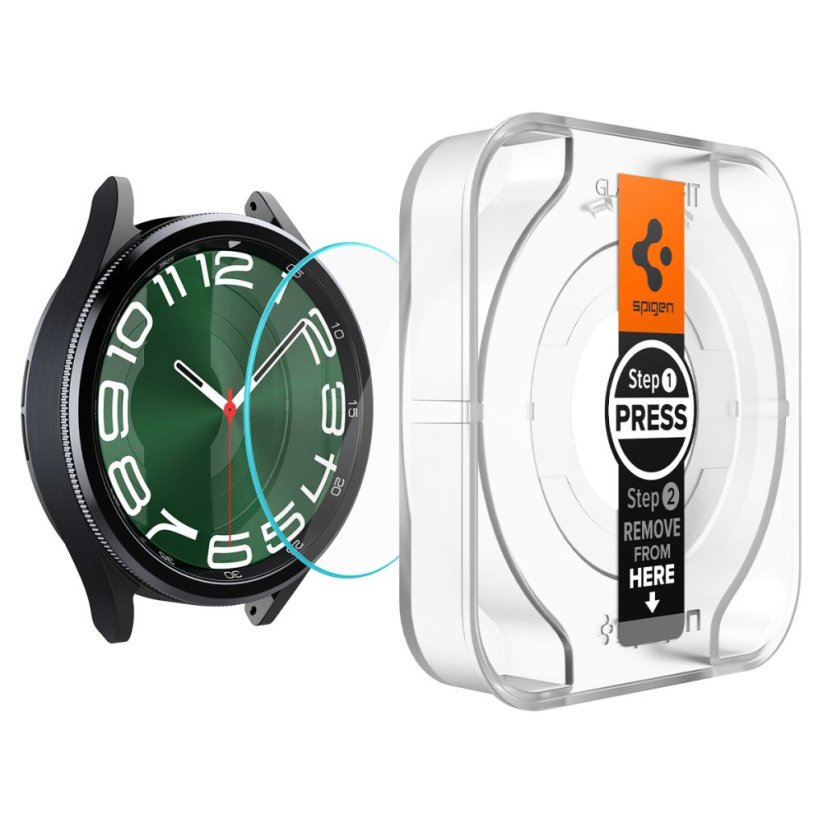 Ochranné tvrdené sklo Spigen Glas.Tr ”Ez-Fit” 2-Pack Samsung Galaxy Watch 6 Classic (47 mm) Clear