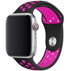 Remienok pre Apple Watch (38/40/41mm) Sport, black-pink (veľkosť L)