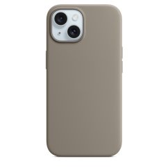 iPhone 15 Plus Silicone Case s MagSafe - Clay design (šedý)