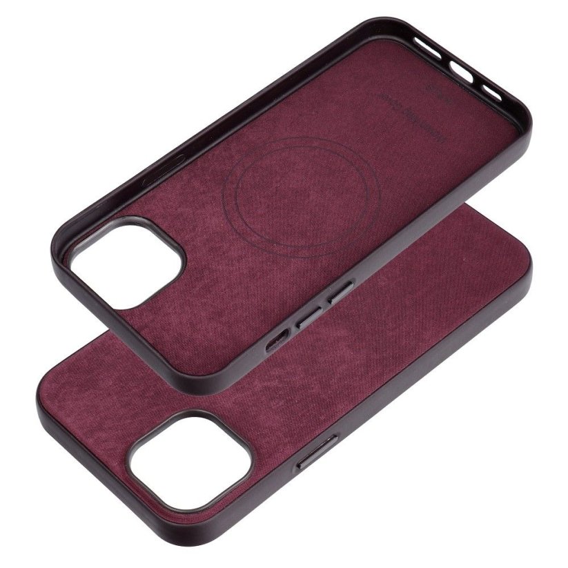 Kryt Woven Mag Cover Case s MagSafe iPhone 15 Plus Burgundy