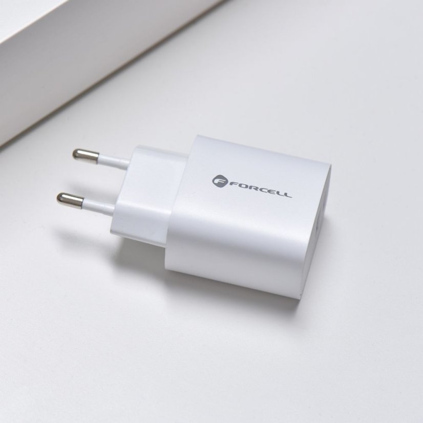Phone Charger Forcell F-Energy USB C + USB A Qc4.0 Pd 3A 30W Tfk-Tc-30Wpd White