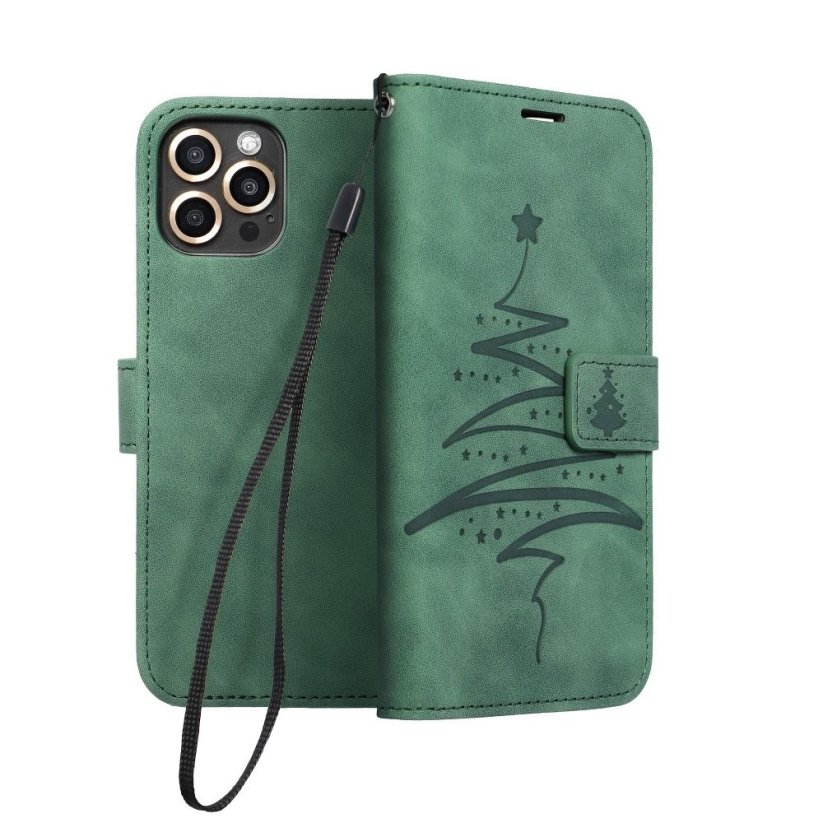 Kryt Mezzo Book Case iPhone 13 Pro Max Christmas strom Green