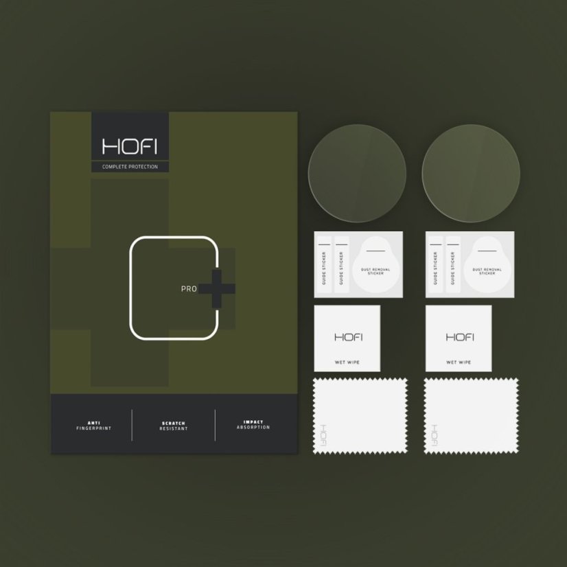 2ks v balení, set ochranných skiel Hofi Glass Pro+ 2-Pack Amazfit T-Rex 3 Clear