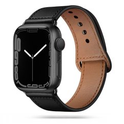 Remienok Tech-Protect Leatherfit Apple Watch 4 / 5 / 6 / 7 / 8 / 9 / SE (38 / 40 / 41 mm) Black