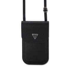 Guess PU Grained Triangle Logo telefon táska Black
