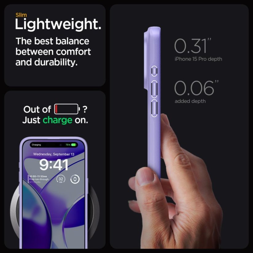 KRYT SPIGEN THIN FIT iPhone 15 Pro IRIS PURPLE