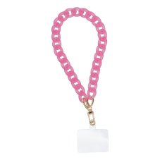 Panama Phone Lanyard, Phone Pendant / Cord Length 40cm (20cm In The Loop) / On Wrist - Pink