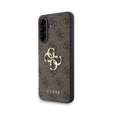 Guess PU 4G Metal Logo zadný kryt pre Samsung Galaxy A56 Brown