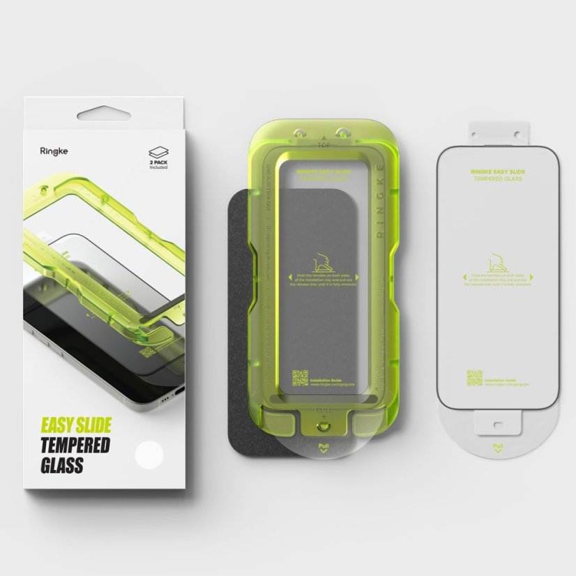 2ks v balení, set ochranných skiel Ringke Easy Slide 2-Pack iPhone 17 Black