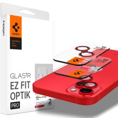 Ochranné sklo zadnej kamery Spigen Optik.Tr ”Ez Fit” Camera Protector 2-Pack iPhone 14 / 14 Plus / 15 / 15 Plus Red
