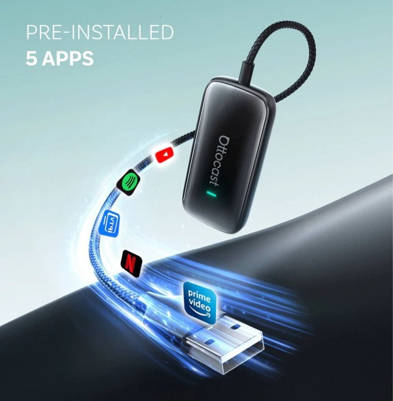 Wireless Car Adapter Ottocast Play2Video Ca515-T Black
