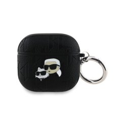 Karl Lagerfeld PU Embossed Karl and Choupette fejek tok az AirPods 4 készülékhez Black