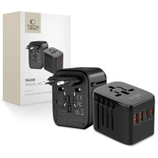Tech-Protect Ta200 cestovní adaptér Eu / Uk / Us / Au černý