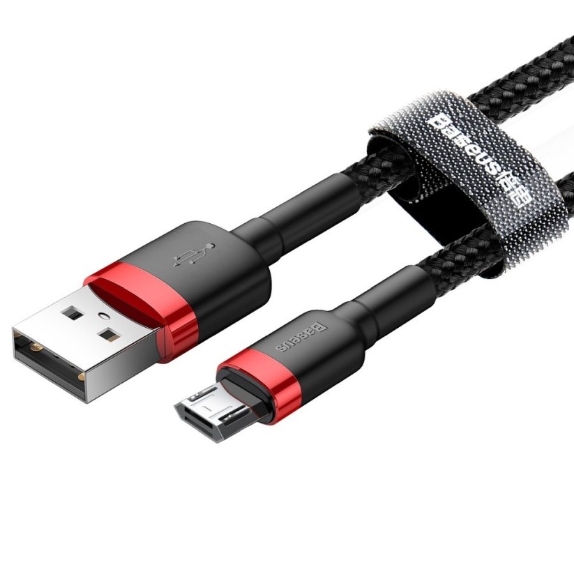 BASEUS Micro USB kábel 1,5A 2metrový červeno-čierny CAMKLF-C91