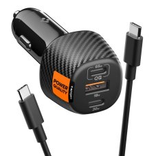 Nabíjačka do auta Spigen Essential Ev1133 3-Port Car Charger 113W Black