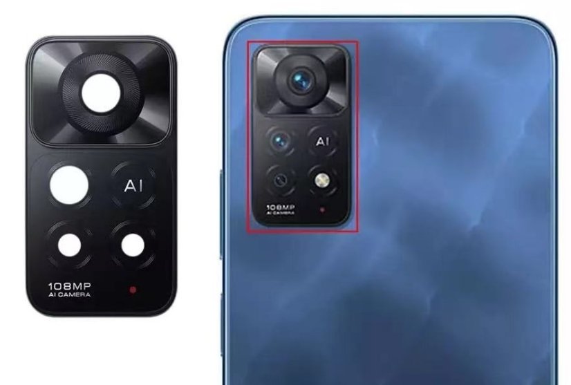 Náhradné sklo zadnej kamery - Xiaomi Redmi Note 11 Pro 5G (s orámovaním)