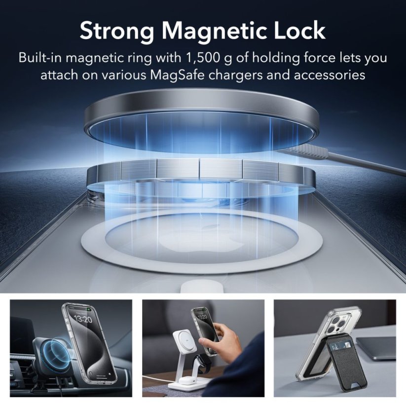 Ochranné sklo ESR Classic Pro Set Halolock Magsafe iPhone 15 Pro Max Clear