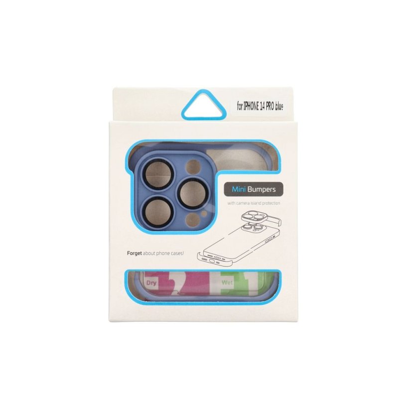 Kryt mini Bumpers With Camera Island Protection Case iPhone 14 Pro Blue