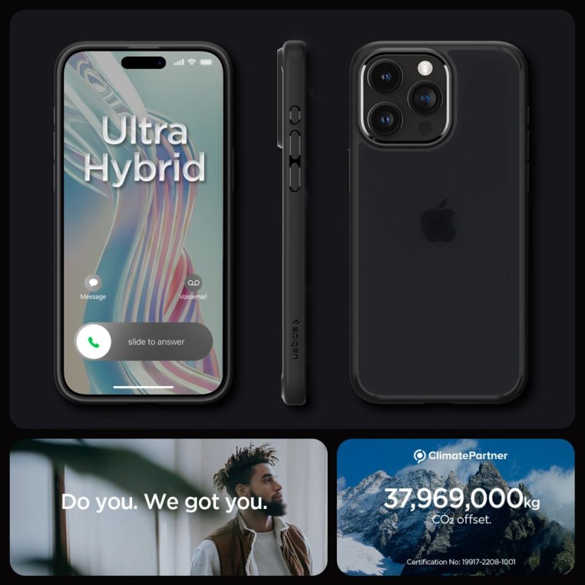 Kryt Spigen Ultra Hybrid iPhone 15 Pro Frost Black