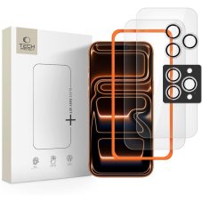 Ochranné tvrdené sklo Tech-Protect Easy Set+ 3-Pack iPhone 16 Pro / 17 Pro Clear Ochranné tvrdené sklo Tech-Protect Easy Set+ 3-Pack iPhone 16 Pro / 17 Pro Clear