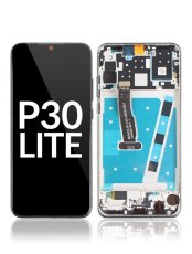 LCD kijelző + érintőképernyő Huawei P30 Lite, kerettel - kék, 24MPX verzió (MAR-LX1M)