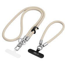 Šnúrka na telefón Tech-Protect C10S Rope Crossbody & Wrist Desert Beige/Titanium