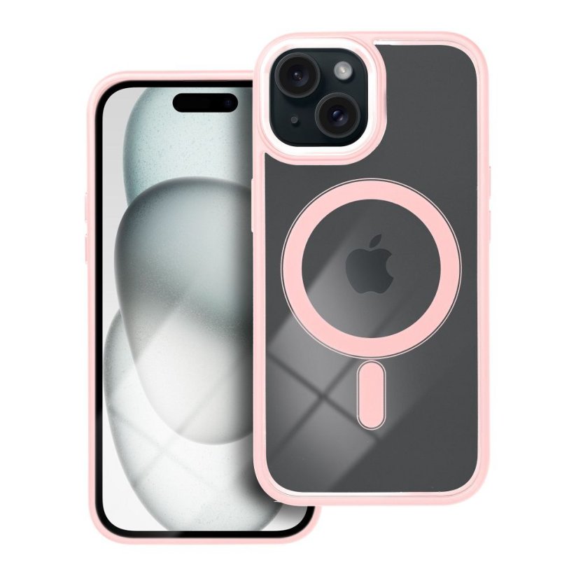 Kryt Color Edge Mag Cover Case s MagSafe iPhone 15 Pink