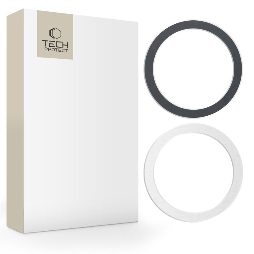 Tok Tech-Protect Magmat Magsafe Universal Magnetic Ring 2-Pack Black & Silver
