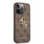 Guess PU 4G Metal Logo zadný kryt pre iPhone 13 Pro Max Brown