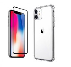 2PACK - 3D ochranné sklo + transparentný kryt pre iPhone 11