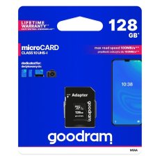 Pamäťová karta Goodram Memory Card Microsd 128Gb 100Mb/S Class 10 Uhs I With Adapter Sd