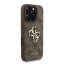 Guess PU 4G Metal Logo Strap zadný kryt pre iPhone 16 Pro Max Brown