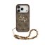 Guess PU 4G Metal Logo Strap zadný kryt pre iPhone 17 Pro Brown