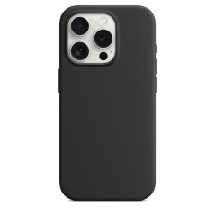 iPhone 15 Pro Max Silicone Case s MagSafe - Black design (čierny)
