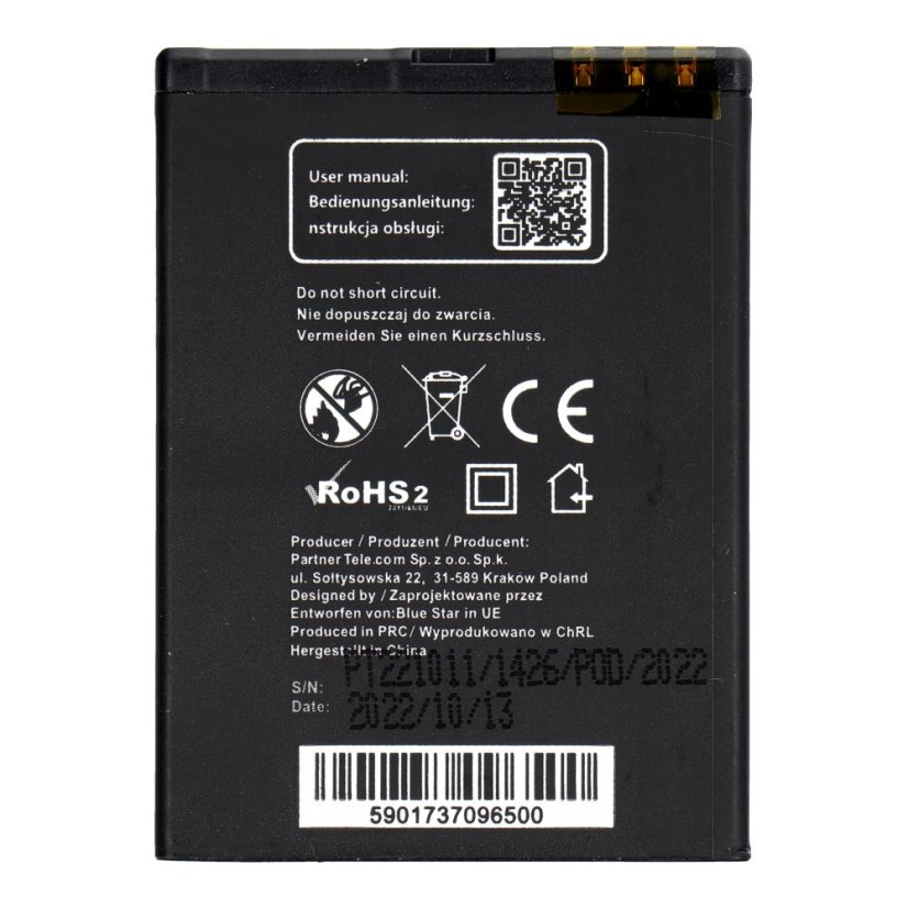 Akkumulátor Battery Nokia N97 mini / E5 / E7-00 / N8 950 mAh Blue Star
