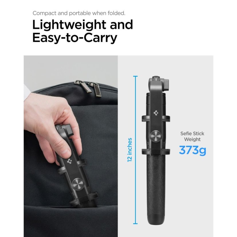 Selfie tyč Spigen S560W Bluetooth Selfie Stick Long Tripod Black