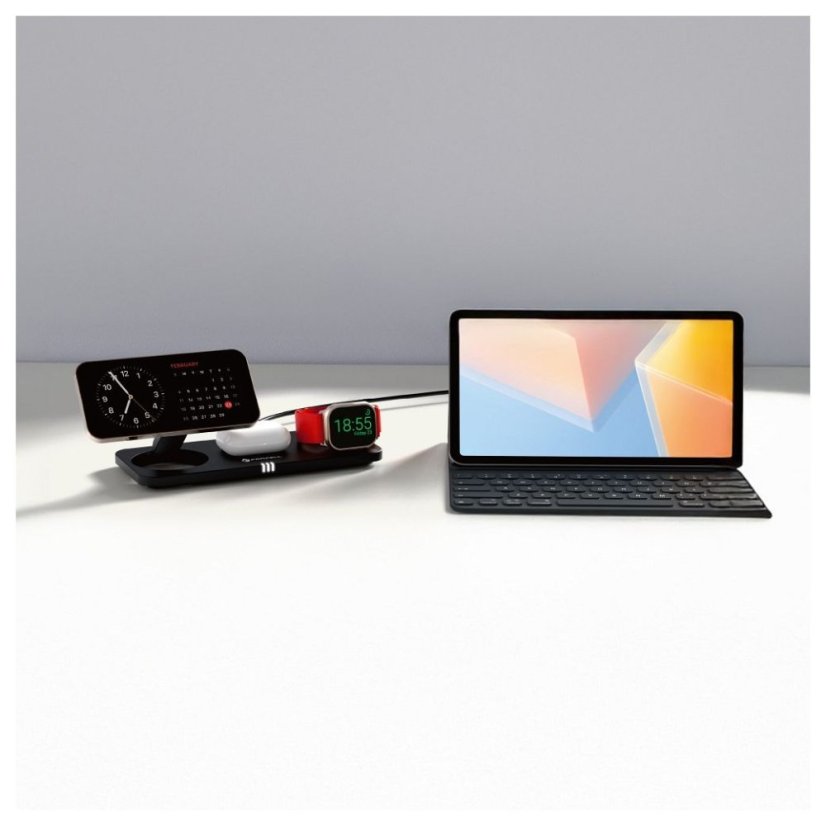 Vezeték nélküli töltés Forcell F-Energy 3in1 Magnetix USB C Qi2 20.5W MagSafe Black 0Int Black 0Int