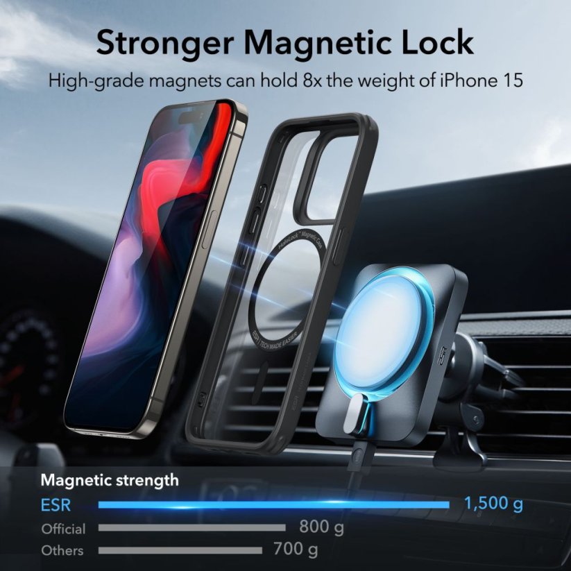 Kryt ESR Ch Halolock Magsafe iPhone 15 Pro Max Clear/Black