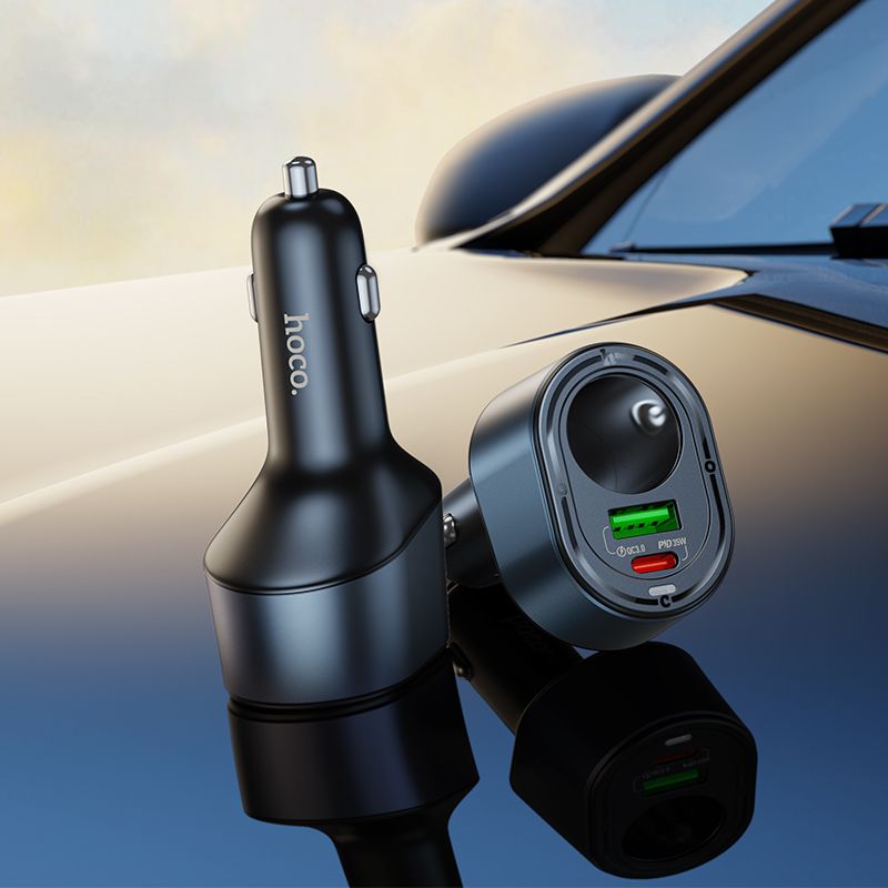 Nabíjačka auta Car Charger Hoco USB A + USB C + Cigarette Lighter Pd Qc3.0 3A 35W Z56 Black