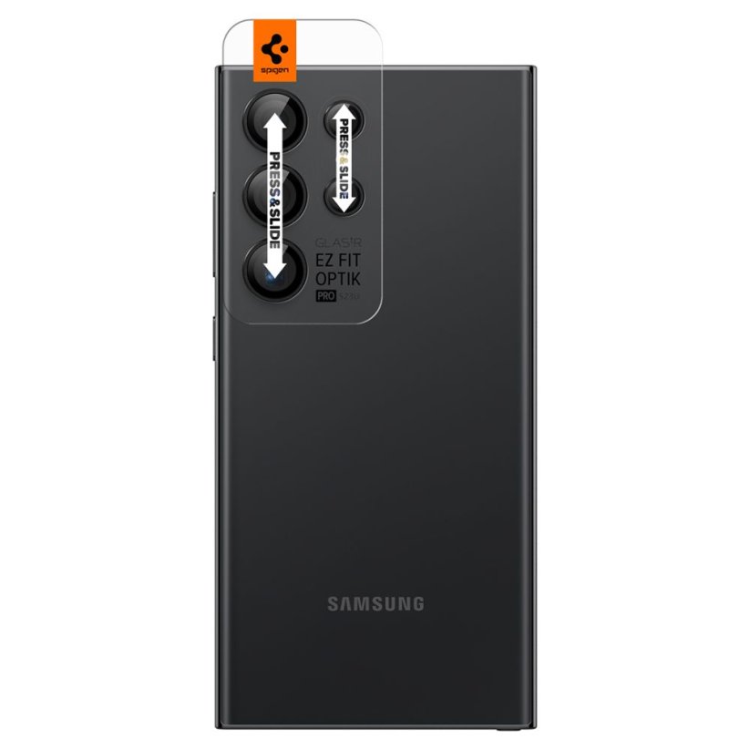 Ochranné sklo zadnej kamery Spigen Optik.Tr ”Ez Fit” Camera Protector 2-Pack Samsung Galaxy S24 Ultra Black