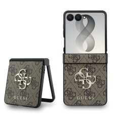 Guess PU 4G Metal Logo hátlap Samsung Galaxy Z Flip 8 Brown
