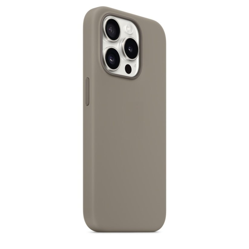 iPhone 15 Pro Max Silicone Case s MagSafe - Clay design (šedý)