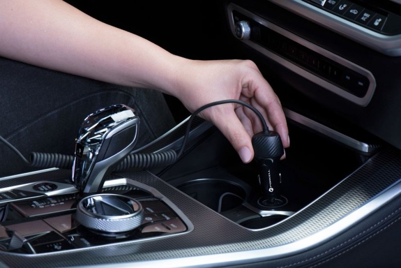 Tok Nabíjačka auta Car Charger Forcell F-Energy Carbon USB A Qc3.0 Pd 3A 38W With Cable USB C Cc50-1Ac Black
