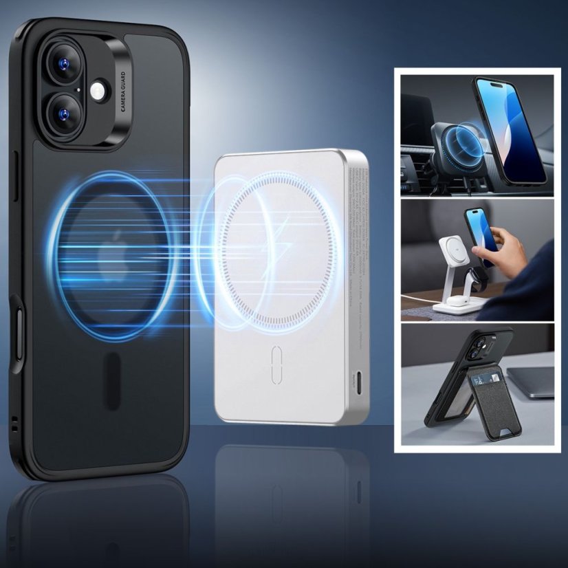Ochranné sklo ESR Classic Hybrid Halolock Magsafe & Tempered Glass iPhone 16 Frosted Black