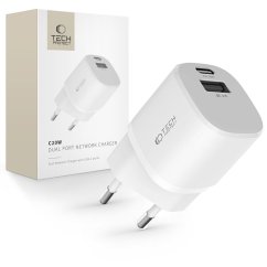 Nabíjačka do siete Tech-Protect C20W mini 2-Port Network Charger PD20W/QC3.0 White