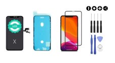 MULTIPACK - LCD displej iPhone X + lepení pod displej + 3D ochranné sklo + sada nářadí