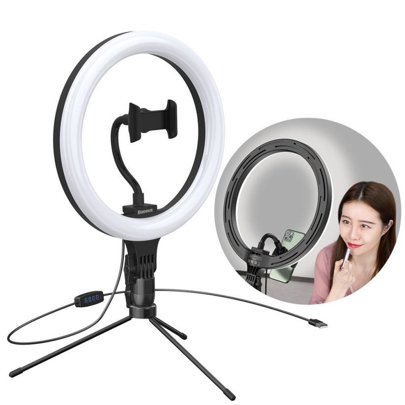 ZĽAVA - ROZBALENÝ KUS Baseus Live Stream Holder Ring Light Selfie Tripod Black