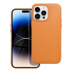 Kožený kryt - Mag Cover  iPhone 14 Pro Max oranžový