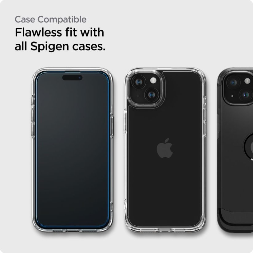 Ochranné tvrdené sklo Spigen Alm Glass Fc 2-Pack iPhone 15 Black